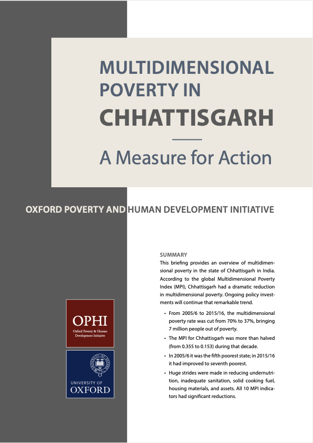 Multidimensional Poverty in Chhattisgarh (report, 2020) cover image