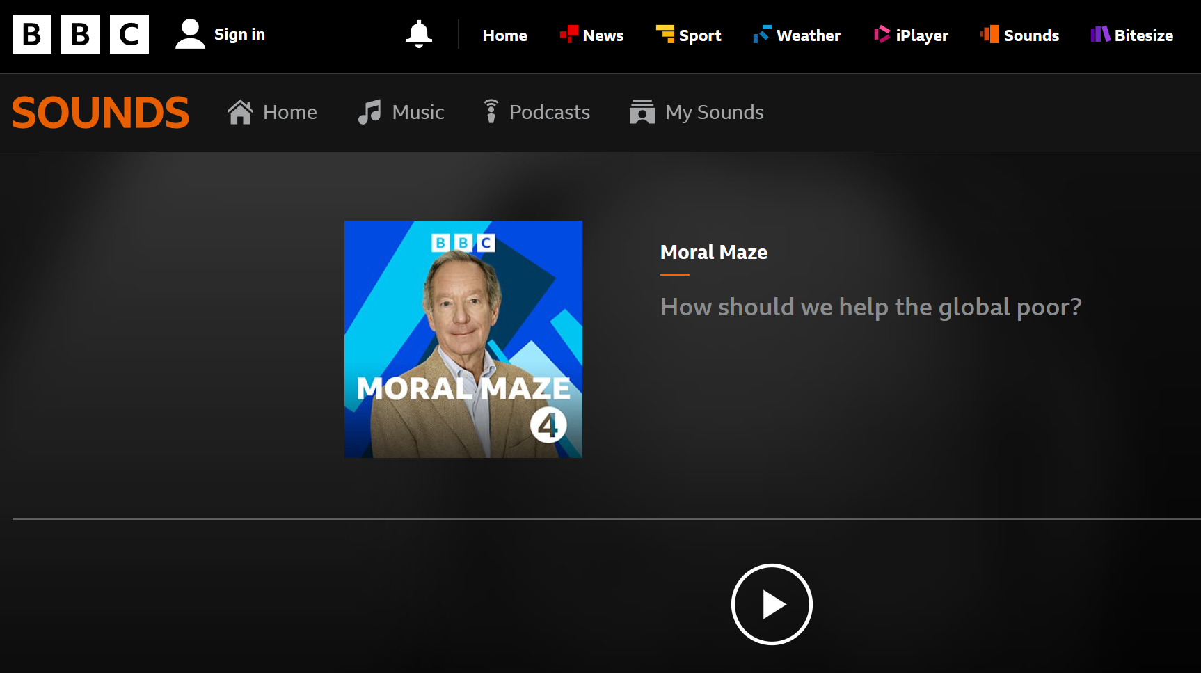 screen shot of Michael Buerk