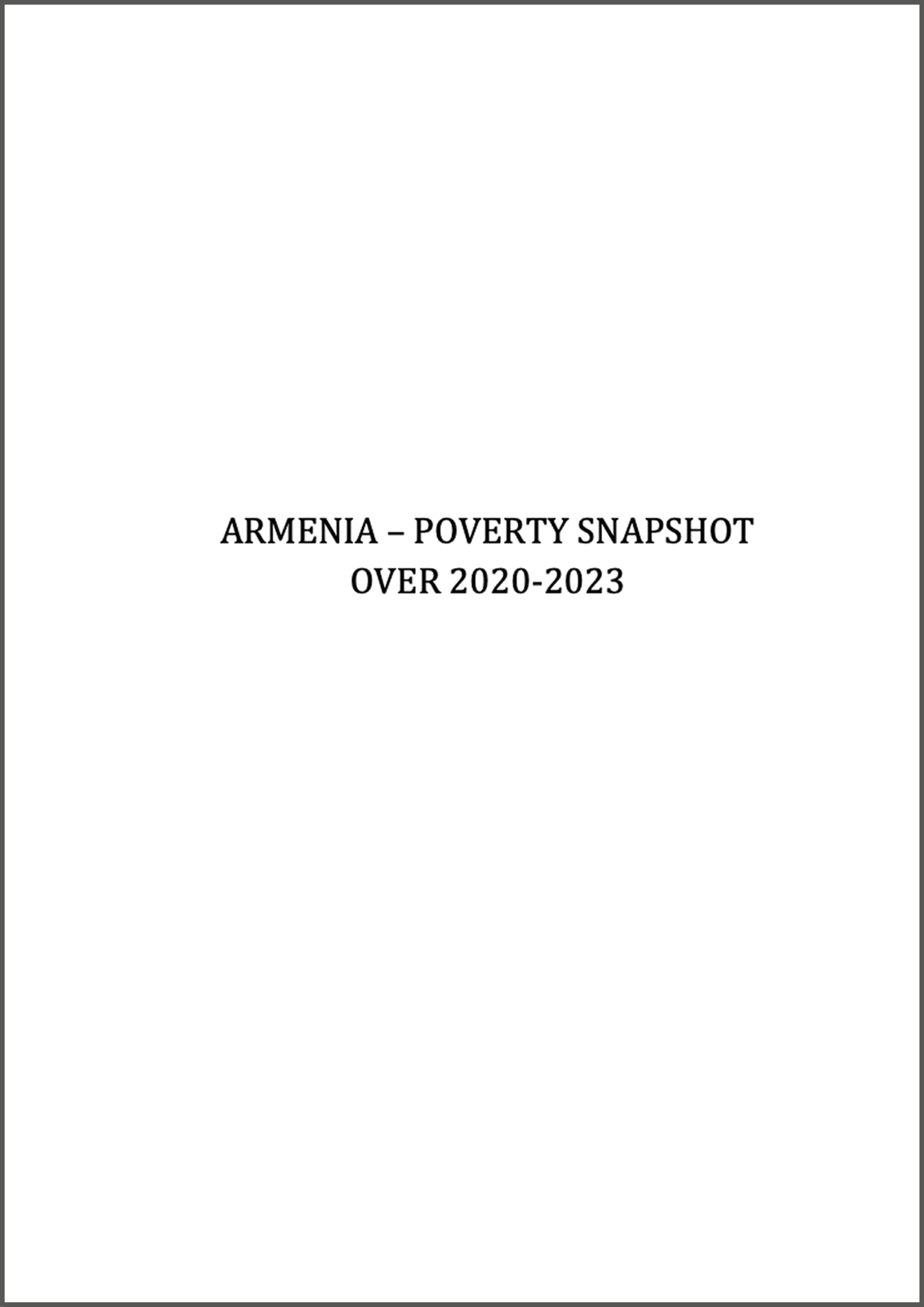 Armenia – Poverty Snapshot over 2020–2023 cover image